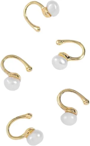 New 2025 Unisex Trendy Pearls Ear Cuff Earring for Women Hers Fashion Rainbow Cubic Zirconia Stones Small Clip Jewelry Accessories Creative Gift for Women and Men