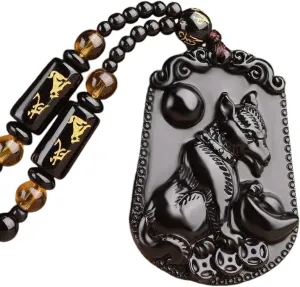 New 2025 Vintage Christian Obsidian Jesus Statue Pendant Necklace Catholic Prayer Amulet Jewelry Men Women Decoration Jewelry Commemorative With For You Accessories Trendy Creative Best For Gift