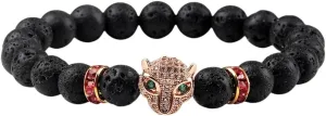 New 2025 Vintage Men Leopard Head Charms Lava Beads Bracelets Natural Stone Energy Yoga Prayer For Women Couples Jewelry Findings Fashion Trendy Accessories Creative Gift