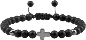 New 2026 19Styles Prayer Men Cross Bracelet 6Mm Natural Black Lava Onyx Meditation Fitness Couple Bangle Women Yoga Jewelry Gift Fashion Trendy Accessories Creative For Women And Men