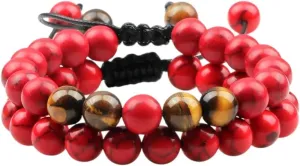New 2026 2Pc/Set Couple Distance Beaded Bracelet 8Mm Natural Stone Tiger Eye Black Lava Bracelets For Women Prayer Jewelry Fashion Trendy Accessories Creative Gift
