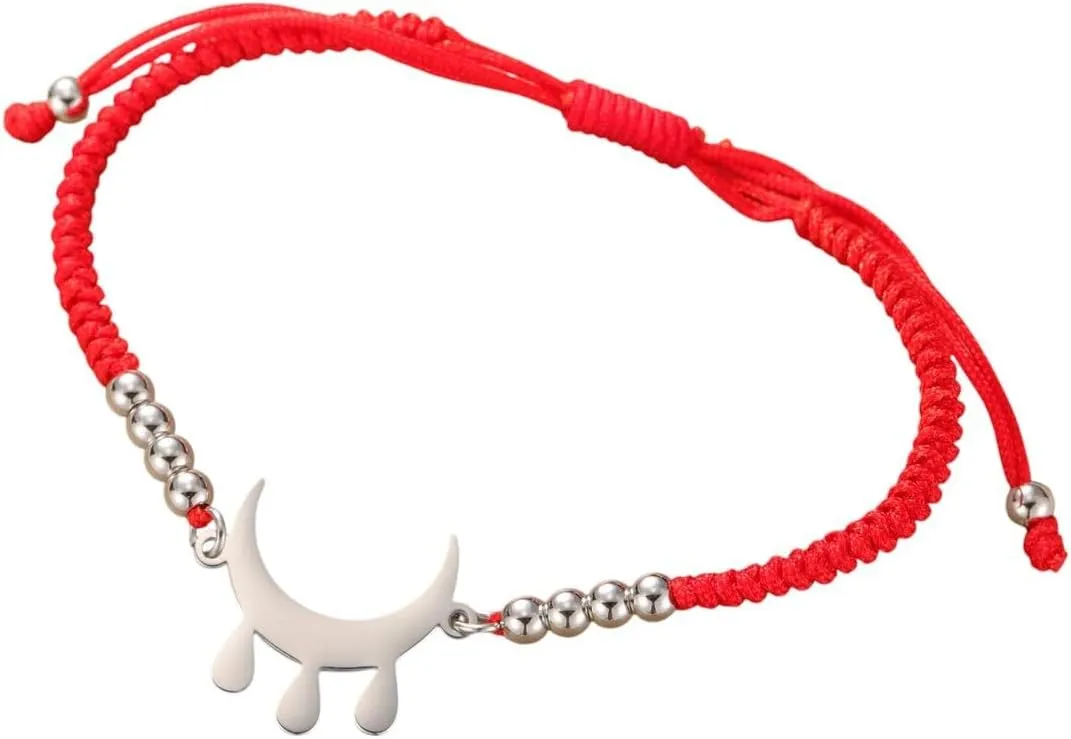 New 2026 Crescent Moon Prayer Symbol Bracelets For Women Men Stainless Steel Handmade Rope Beads Chain Bracelet Jewelry Gift Fashion Trendy Accessories Creative For Women And Men