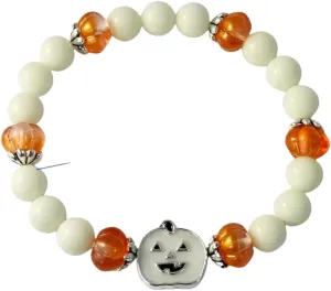 New 2026 Glow-In The Dark Bead Bracelet Halloween Festival Party Glowing Ghost Face Jewelry Fashion Trendy Accessories Creative Gift