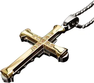 New 2026 Male Crystal Cross Jesus Pendant Gold/black/blue Color Zirconia Necklace Stainless Steel Decoration Jewelry Luxury With For You Accessories Trendy Creative Best Gift