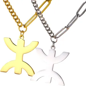 New 2026 Unisex African Berbers Symbol Necklace Amazigh Letter Yaz Ethnic Tribe Amulet Stainless Steel Religious Jewelry Findings Fashion Trendy Accessories Creative Gift for Women and Men