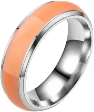 New 2026 Unisex Jewelry Creativity Titanium Steel Luminous Fashion Rings Women And Men Simple Couples Glow In Dark Solid Color Ring Gift Trendy Accessories Creative For Women And Men