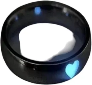 New 2026 Unisex Luminous Couple Rings Adjustable Personality Glowing in The Dark Heart Ring for Herfriend Hisfriend Valentine's Day Gift Jewelry Luxury Accessories Trendy Best Women and Men