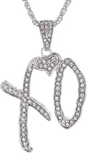 New 2026 Unisex Stainles Stell High Hip Hop Cubic Zirconia Xo Letter Pendant Earrings Necklace Set For Men And Women Fashion Trend Jewelry Trendy Accessories Creative Gift For Women And Men