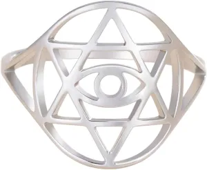 New 2026 Unisex Vintage Ring All-Seeing Eye Geometric Faith Protection Symbol Stainless Steel Wedding Band Jewelry Fashion Luxury Accessories Creative Gift For Women And Men