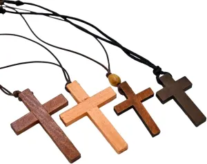 New 2026 Various Styles Catholic Cross Necklace Jesus Christ Pendant Choker Retro Jewelry Style Natural Wood Amulet Decoration Luxury With You Accessories Trendy Best For Gift