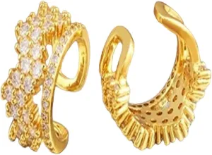New For Arrival Simple Design Ear Cuff Clip Earrings Her Gold Plated Zircon No Pierced Without Hole Women Cartilage Jewelry Party Gift With For You Accessories Creative Gift