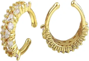 New For Arrival Simple Design Ear Cuff Clip Earrings Her Gold Plated Zircon No Pierced Without Hole Women Cartilage Jewelry Party Gift With For You Accessories Creative Gift