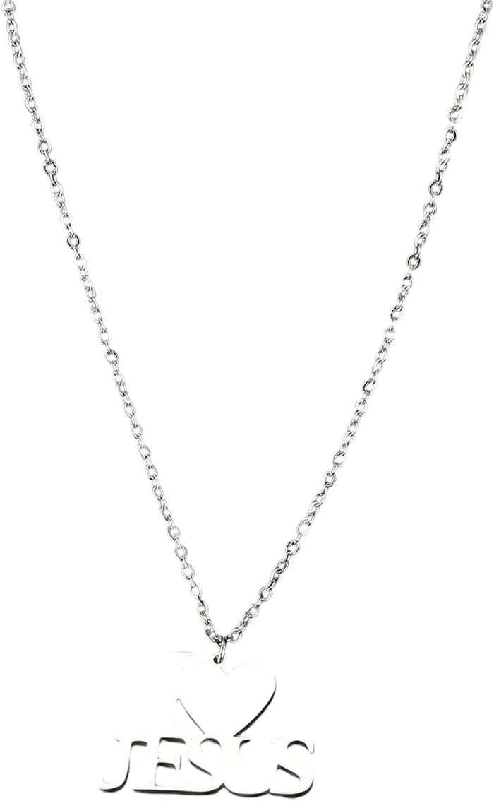 New For Arrival Stainless Steel Necklaces Letters I Love Jesus Pendant Chain Choker Charm Fashion Necklace For Women Jewelry Party Friends Gifts Jewelry Fashion Accessories For You