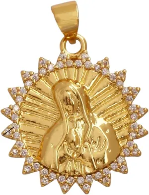 New For Arrival Trendy 2025 Holy Religious Style Virgin Mary Jesus Geometry Charm Pendant, 18K Gold Inlaid Zirconia Jewelry Necklace Accessories Supply Jewelry Fashion Accessories Creative Gift