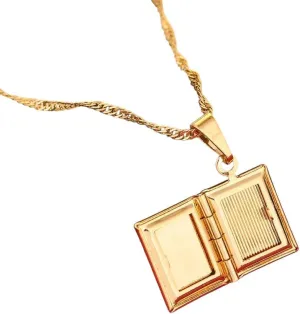 New For Trendy 2025 Gift Fashion Unisex Jesus Jewelry 24K Gold Color Cross Pendant Book Cross Jesus Pendant Necklace Jewelry Fashion Accessories Creative Gift