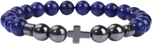 New For Trendy 2025 Natural Stone Bracelet Men Beads Bracelet Handmade Cross Pendant Bracelets Women Prayer Fitness Jewelry For 8Mm Jewelry Fashion Accessories Creative Gift