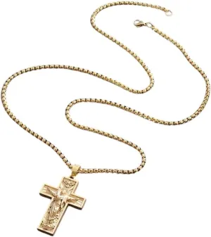 New For Trendy 2025 Vintage Religious Christian Jesus Cross Pendant God Necklace Men Women Catholic Prayer Amulet Jewelry Gift Jewelry Fashion Accessories Creative Gift