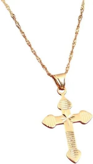 New For Trendy 2025 Women Necklace Pendant Necklace With Chain Gold Color Jewelry Antique Cross Crucifix Jesus Cross Pendant Necklace Jewelry Fashion Accessories Creative Gift