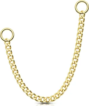 OUFER 14K Gold Earrings, Convertible Dangle Chain for Double Piercings, Drop Dangle Earrings