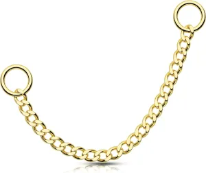 OUFER 14K Gold Earrings, Convertible Dangle Chain for Double Piercings, Drop Dangle Earrings