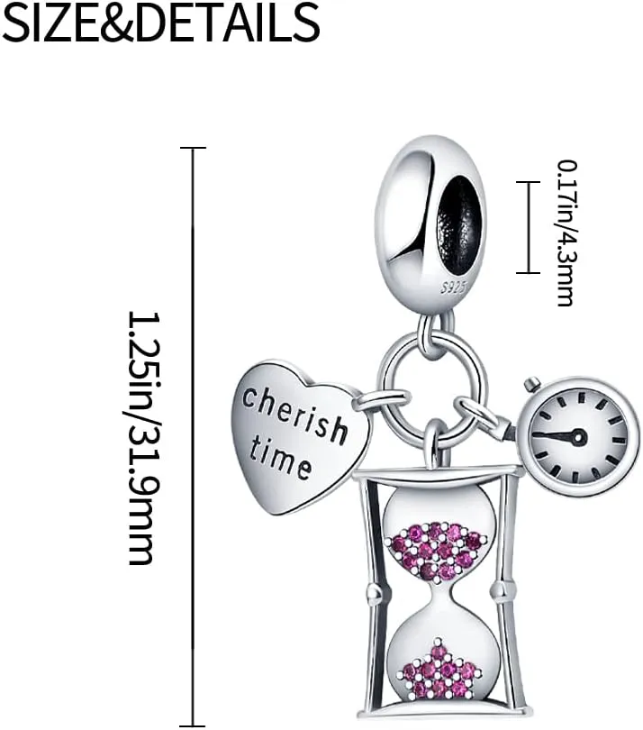 Pandach 925 Sterling Silver Charms for Bracelets and Necklaces Travel Round The World Beads Charms Relaxation Dangle Pendant,Jewelry Beads Gifts for Women