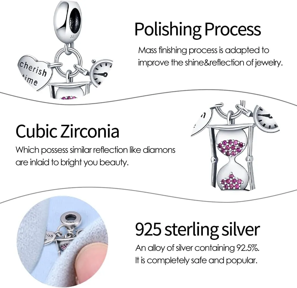 Pandach 925 Sterling Silver Charms for Bracelets and Necklaces Travel Round The World Beads Charms Relaxation Dangle Pendant,Jewelry Beads Gifts for Women