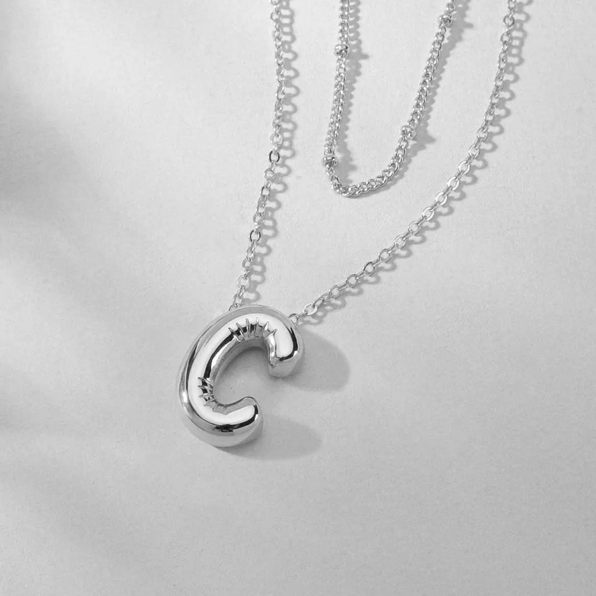 PANSHI Gold Initial Necklaces for    Layered Choker Bubble Letter Necklace Gold Jewelry Teen Gift Trendy Stuff Personalized Gifts for Women Her