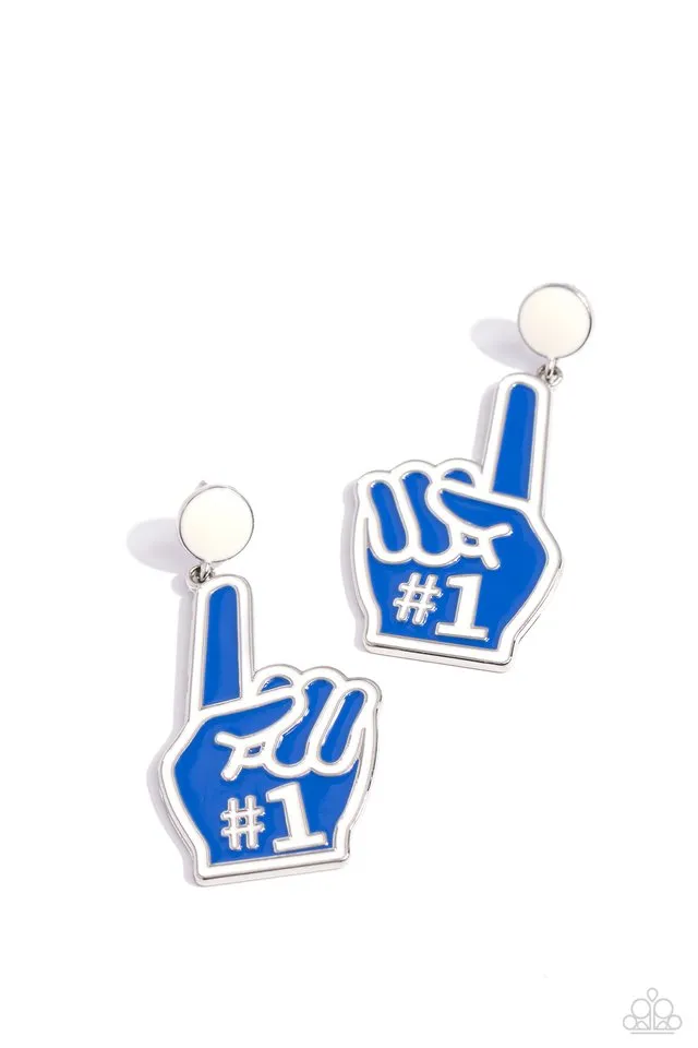 Paparazzi Earring ~ My Number One - Blue