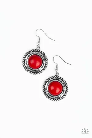 Paparazzi Earring ~ Natural-Born Nomad - Red