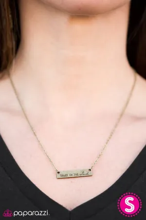 Paparazzi Necklace ~ Trust In The Lord - Brass