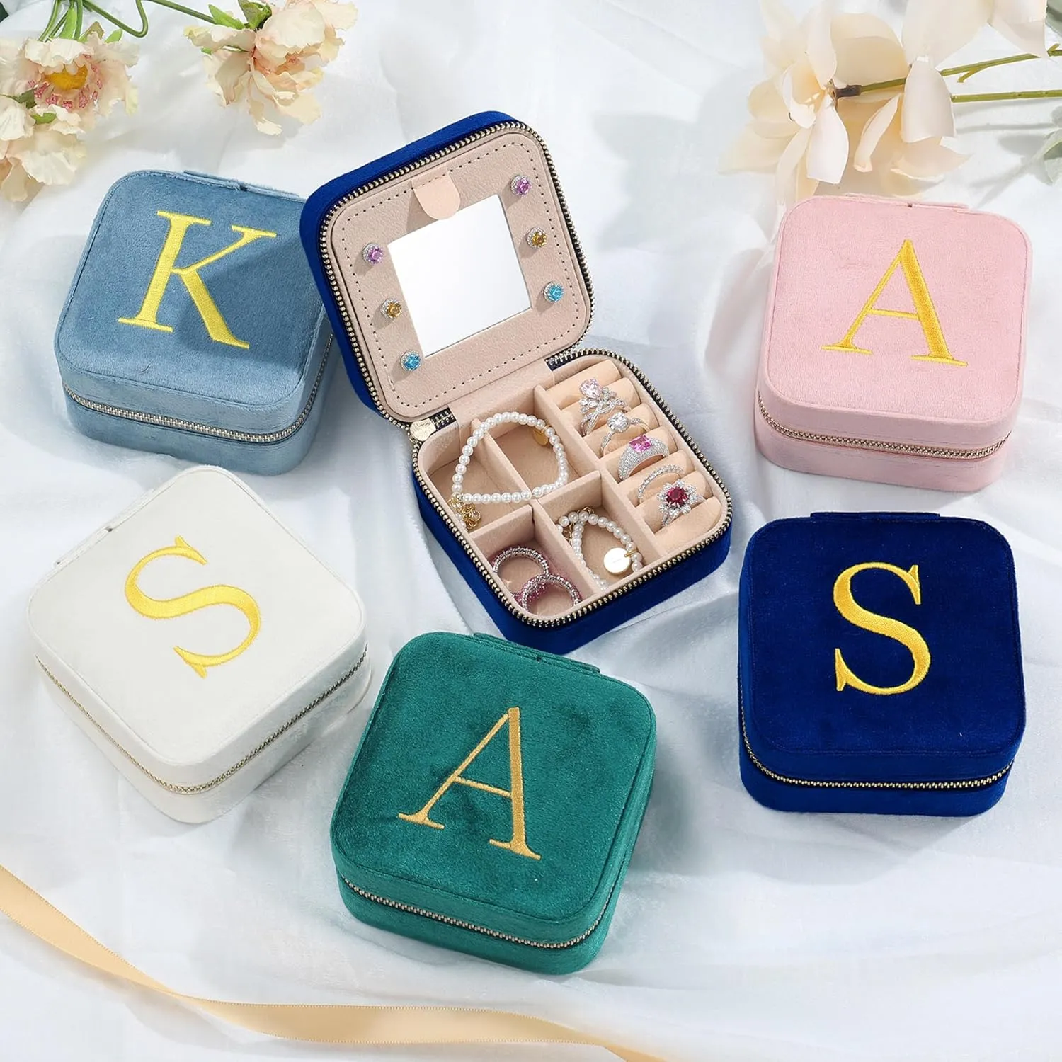 Parima Gifts for Girls - Gifts for Kids, Girl Gift Idea, 6 7 8 9 10 11 12 13 14 15 16 Year Old Girl Birthday Gifts, Teen Girl Gifts Trendy Stuff Travel Jewelry Case Box - Letter A, Pink