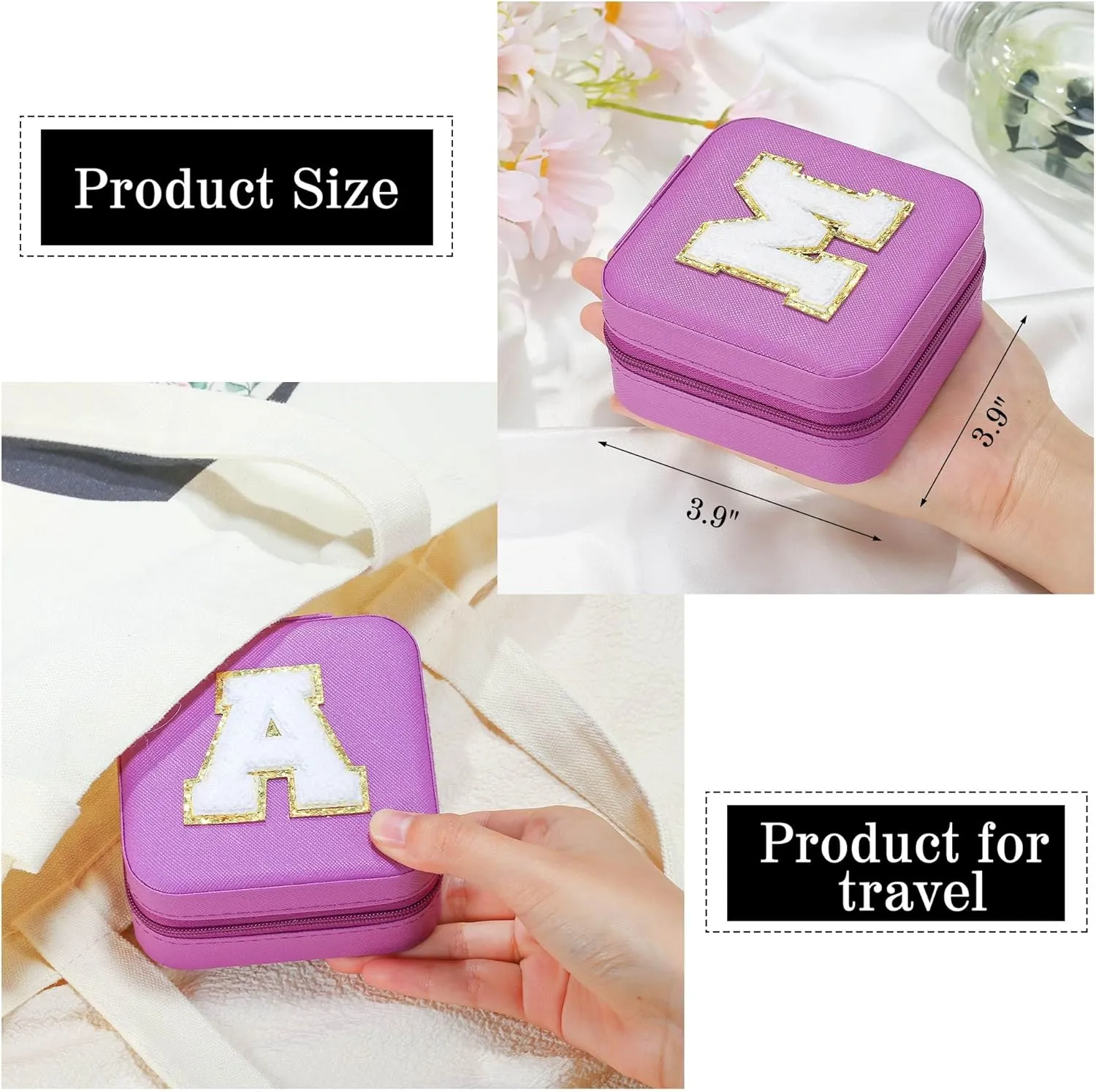 Parima Graduation Gifts for Teen Girls - Travel Jewelry Case, Necklace Earrings Box for Girls Jewelry Box | Teen Girl Gifts for Teenage Girls | Birthday Gifts for Girls 2025 - Letter B, Purple