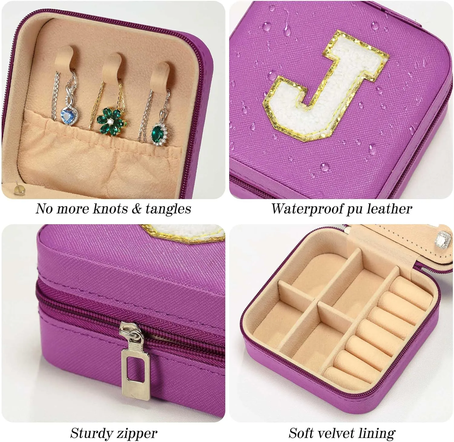 Parima Graduation Gifts for Teen Girls - Travel Jewelry Case, Necklace Earrings Box for Girls Jewelry Box | Teen Girl Gifts for Teenage Girls | Birthday Gifts for Girls 2025 - Letter B, Purple