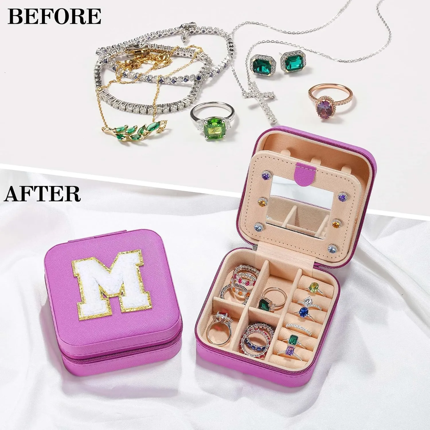 Parima Graduation Gifts for Teen Girls - Travel Jewelry Case, Necklace Earrings Box for Girls Jewelry Box | Teen Girl Gifts for Teenage Girls | Birthday Gifts for Girls 2025 - Letter B, Purple