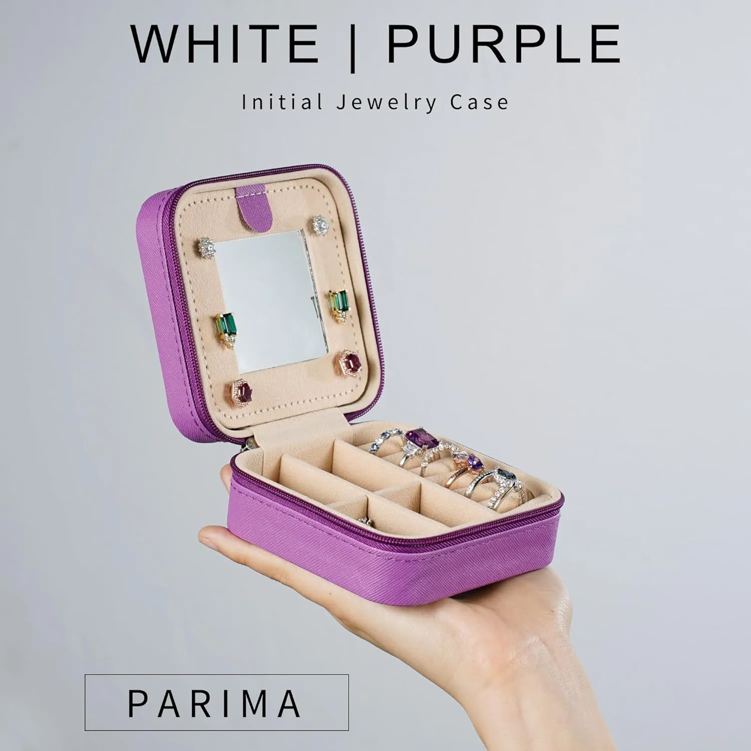 Parima Graduation Gifts for Teen Girls - Travel Jewelry Case, Necklace Earrings Box for Girls Jewelry Box | Teen Girl Gifts for Teenage Girls | Birthday Gifts for Girls 2025 - Letter B, Purple