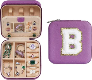 Parima Graduation Gifts for Teen Girls - Travel Jewelry Case, Necklace Earrings Box for Girls Jewelry Box | Teen Girl Gifts for Teenage Girls | Birthday Gifts for Girls 2025 - Letter B, Purple