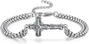 Patron Saint Bracelet 925 Sterling Silver Religious Protector Medal Bracelets Jewelry Gifts for Women Men
