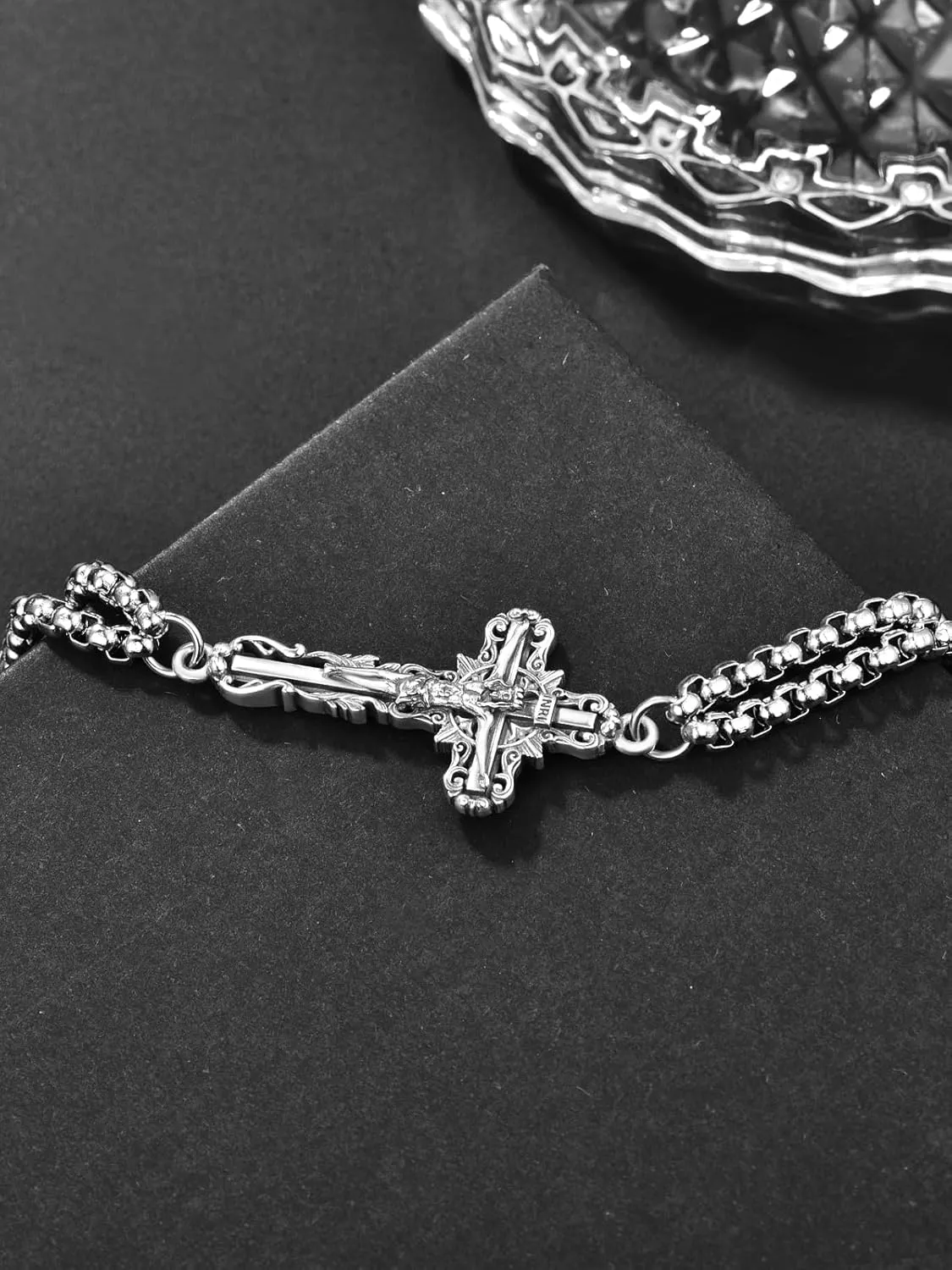 Patron Saint Bracelet 925 Sterling Silver Religious Protector Medal Bracelets Jewelry Gifts for Women Men