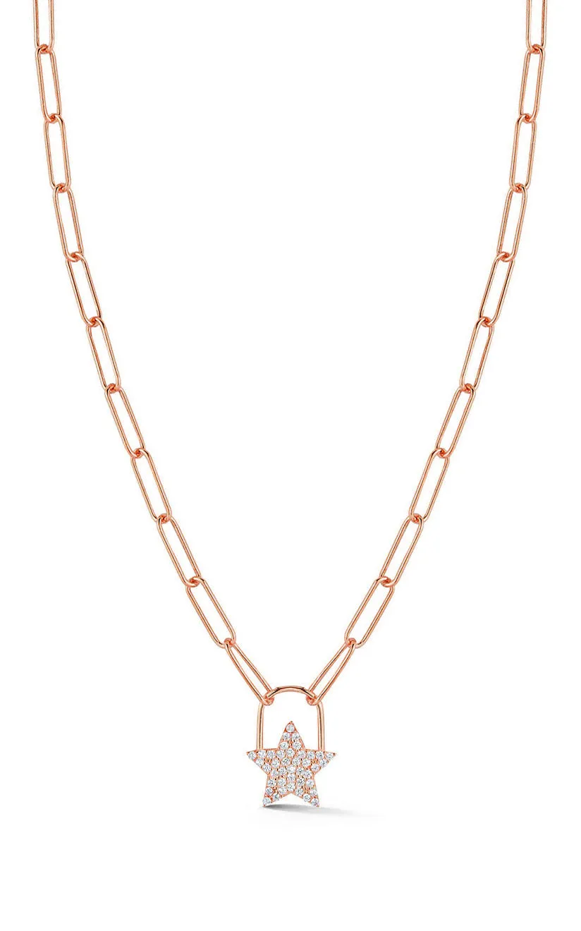 Pavé Star Link Chain Necklace