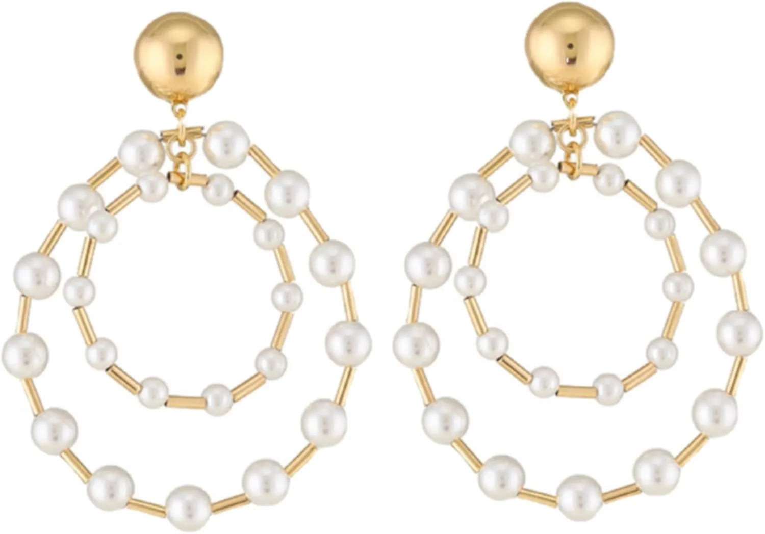 Pearl Drop Earrings for Women Hypoallergenic and Lightweight Gold Dangle Earrings for Women