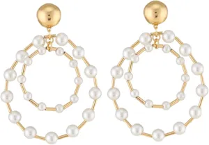 Pearl Drop Earrings for Women Hypoallergenic and Lightweight Gold Dangle Earrings for Women