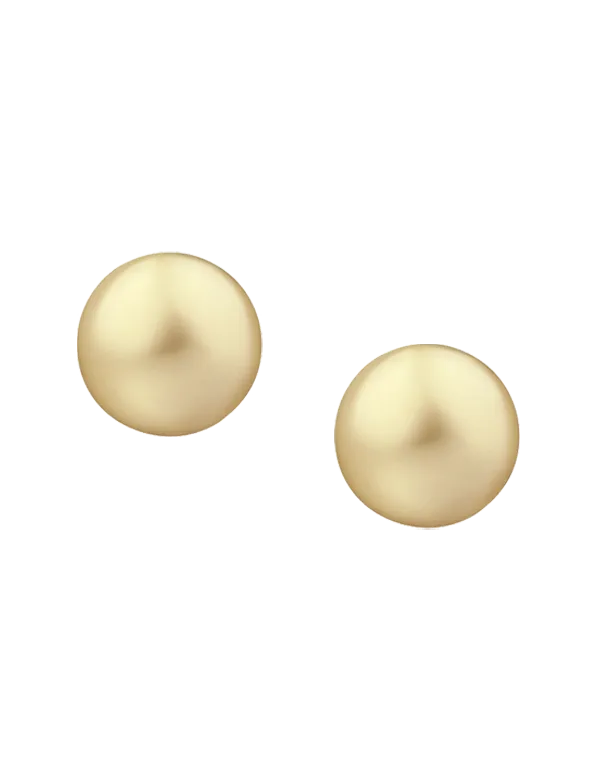 Pearl Earrings - South Sea Golden Pearl Studs on Yellow Gold - 766236
