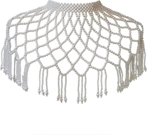 Pearl Shawl Body Chain Shoulder Tassel Body Jewelry Summer Beach Body Accessories Nave Party Body Chains