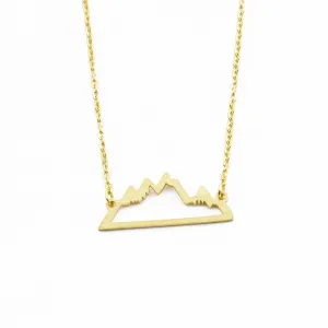 Personalized Snowy Mountain Necklace Gold Silver