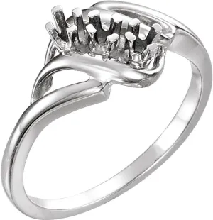 Platinum 3 Three-Stone Family Freeform Bypass Fashion Ring Moutning Fine Jewelry For Women Gifts For Her (Mounting Only, Not All Stones Included), Size 6