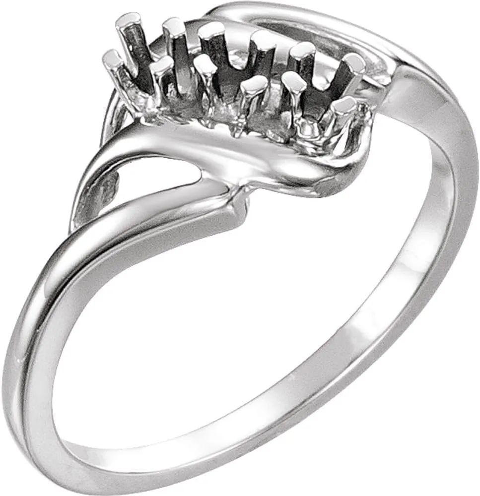 Platinum 3 Three-Stone Family Freeform Bypass Fashion Ring Moutning Fine Jewelry For Women Gifts For Her (Mounting Only, Not All Stones Included), Size 6