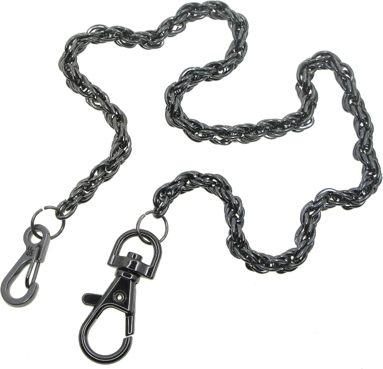Pocket Watch Chains Albert Chain Gunmetal Black Color Rope Chain with Swivel Lobster Clasp FC75