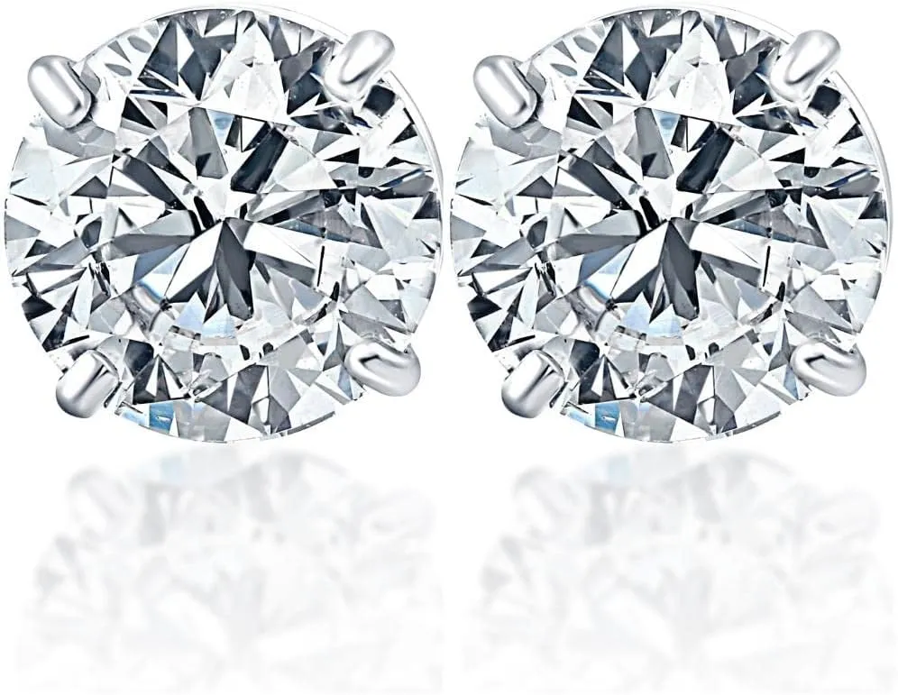 Pompeii 1 1/2Ct TW Diamond Studs in 14k White or Yellow Gold Lab Grown (G/H,SI2-I1)