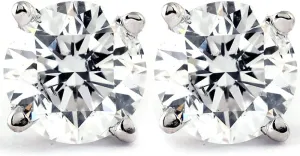 Pompeii 1 Ct TDW Platinum Round-Cut Diamond Screw Back Studs