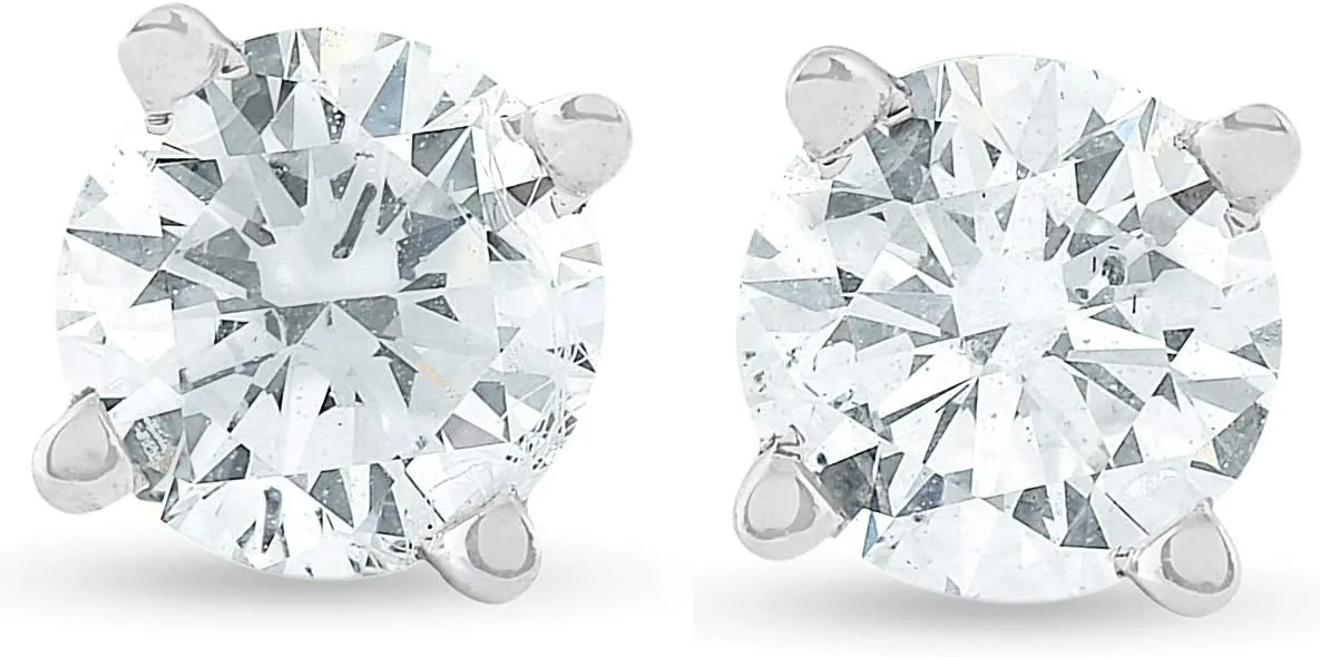 Pompeii 1/2Ct Diamond Screw Back Studs in 14k White or Yellow Gold Lab Grown (,)